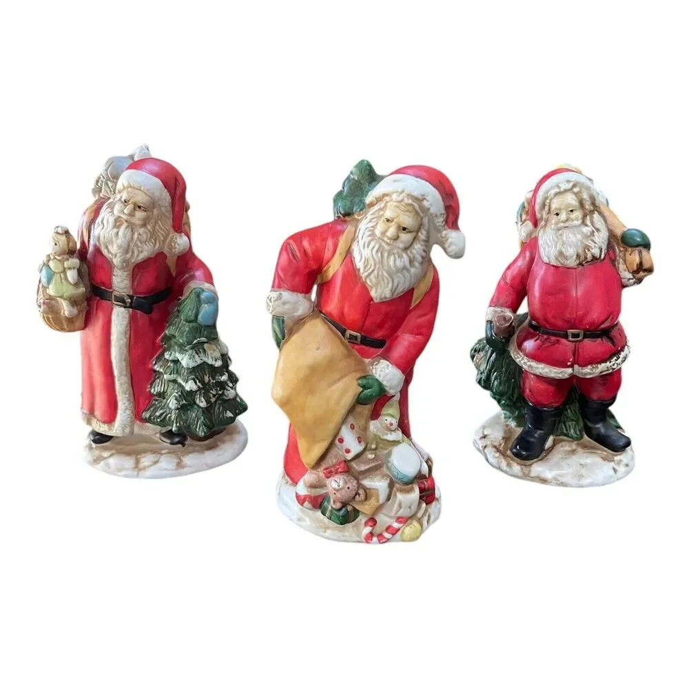 VTG Traditions Porcelain OLD ST‎ NICHOLAS, OLD WORLD SANTA, FATHER CHRISTMAS SET
